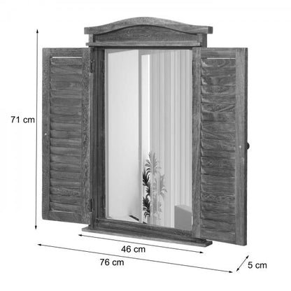 Badezimmerset Hochschrank Wandspiegel ~ shabby braun