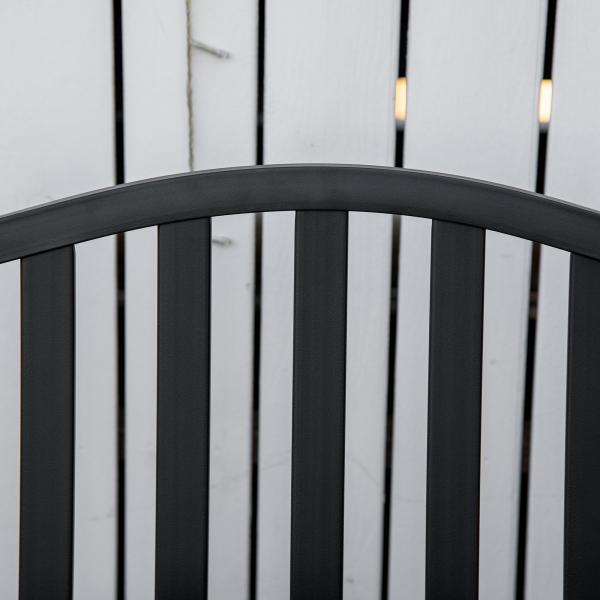 Gartenbank mit ausziehbarem Tisch Metall Schwarz - Palo24