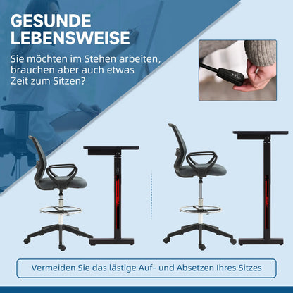 Bürostuhl Ergonomischer Schreibtischstuhl mit Armlehnen Grau