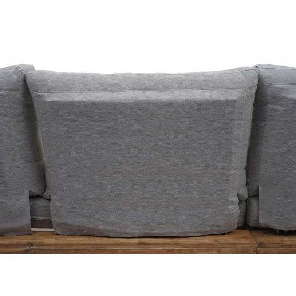 Garten-Garnitur HWC-H54, Garnitur Sitzgruppe Lounge-Set, Spun Poly Akazie Holz MVG Alu ~ hellbraun, Polster hellgrau - Palo24