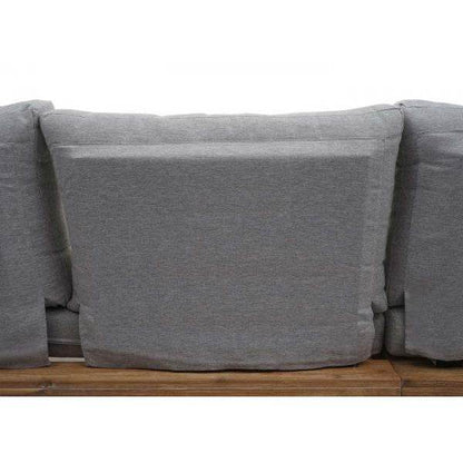 Garten-Garnitur HWC-H54, Garnitur Sitzgruppe Lounge-Set, Spun Poly Akazie Holz MVG Alu ~ hellbraun, Polster hellgrau - Palo24