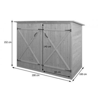 1er-Fahrradgarage HWC-H60, Fahrradbox Gerätehaus, abschließbar 152x184x98cm ~ anthrazit