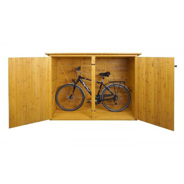 1er-Fahrradgarage HWC-H60, Fahrradbox Gerätehaus, abschließbar 152x184x98cm ~ braun