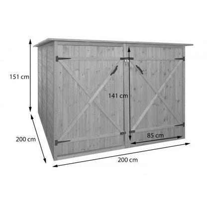 2er-Fahrradgarage HWC-H60, Fahrradbox Gerätehaus, abschließbar 151x200x200cm ~ anthrazit