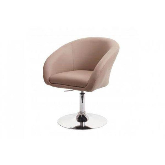 Esszimmerstuhl HWC-F19, Küchenstuhl Drehstuhl Loungesessel, drehbar höhenverstellbar ~ Kunstleder taupe - Palo24