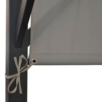 Pergola Baia, Garten Pavillon Terrassenüberdachung, stabiles 6cm-Stahl-Gestell + Schiebedach taupe ~ 3x4m - Palo24