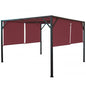 Pergola Baia, Garten Pavillon Terrassenüberdachung, stabiles 6cm-Stahl-Gestell + Schiebedach bordeaux-rot ~ 4x4m - Palo24