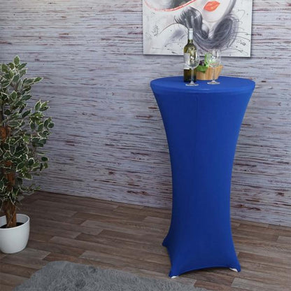 Stehtischhusse HWC-J30, Tischhusse Husse Bezug Überzug, Stretch Ø 60cm ~ blau