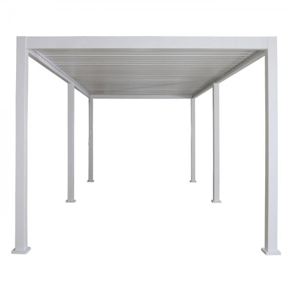 Pergola HWC-J32, padiglione da giardino a doghe, struttura in alluminio da 11 cm 6x3 m ~ bianco