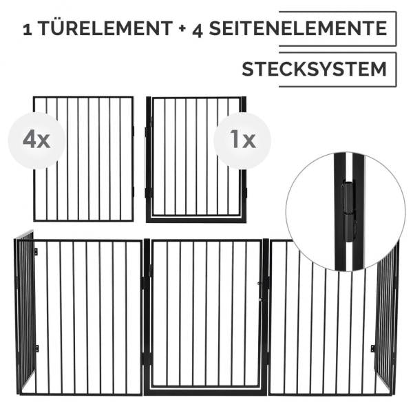 Metall Kaminschutzgitter 300 cm mit Tür und Befestigungsmaterial