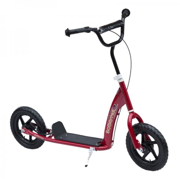 Monopattino per bambini con freno posteriore Kickscooter 12 pollici monopattino city scooter kickboard regolabile in altezza acciaio EVA rosso