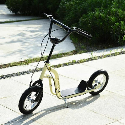 Tretroller Scooter Cityroller Kinder Mädchenroller verstellbar Aluminium Beige