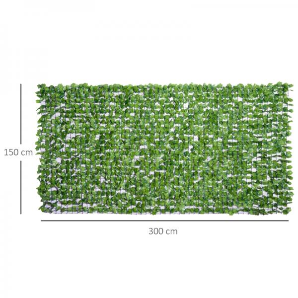 Sichtschutz Künstliche Hecke Wanddekoration 1.5x3m Hellgrün