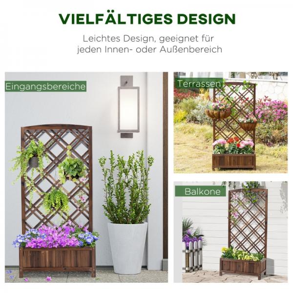 Pflanzkasten Blumenständer Rankgitter Rankkasten Rosenbogen Garten Holz Braun