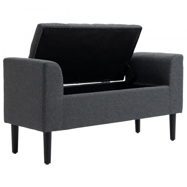 Banc gris foncé noir 116 cm x 44 cm x 58 cm