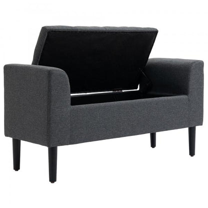 Banc gris foncé noir 116 cm x 44 cm x 58 cm