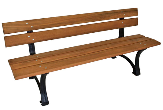 Gartenbank LUZERN 4-sitzer, Gusseisen schwarz + Eukalyptusholz