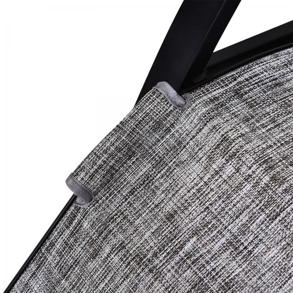 Schaukelliege Gartenliege Verstellbare Rückenlehne Kopfkissen Textilene Grau