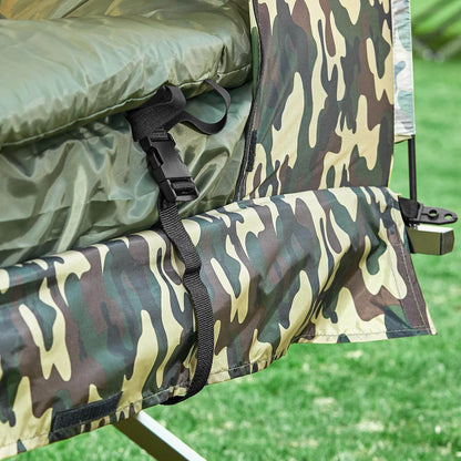 4in1-Zelt Mit Vorzelt Für 2 Personen Wurfzelt Feldbett Mit Campingliege Tarnfarbe - Palo24