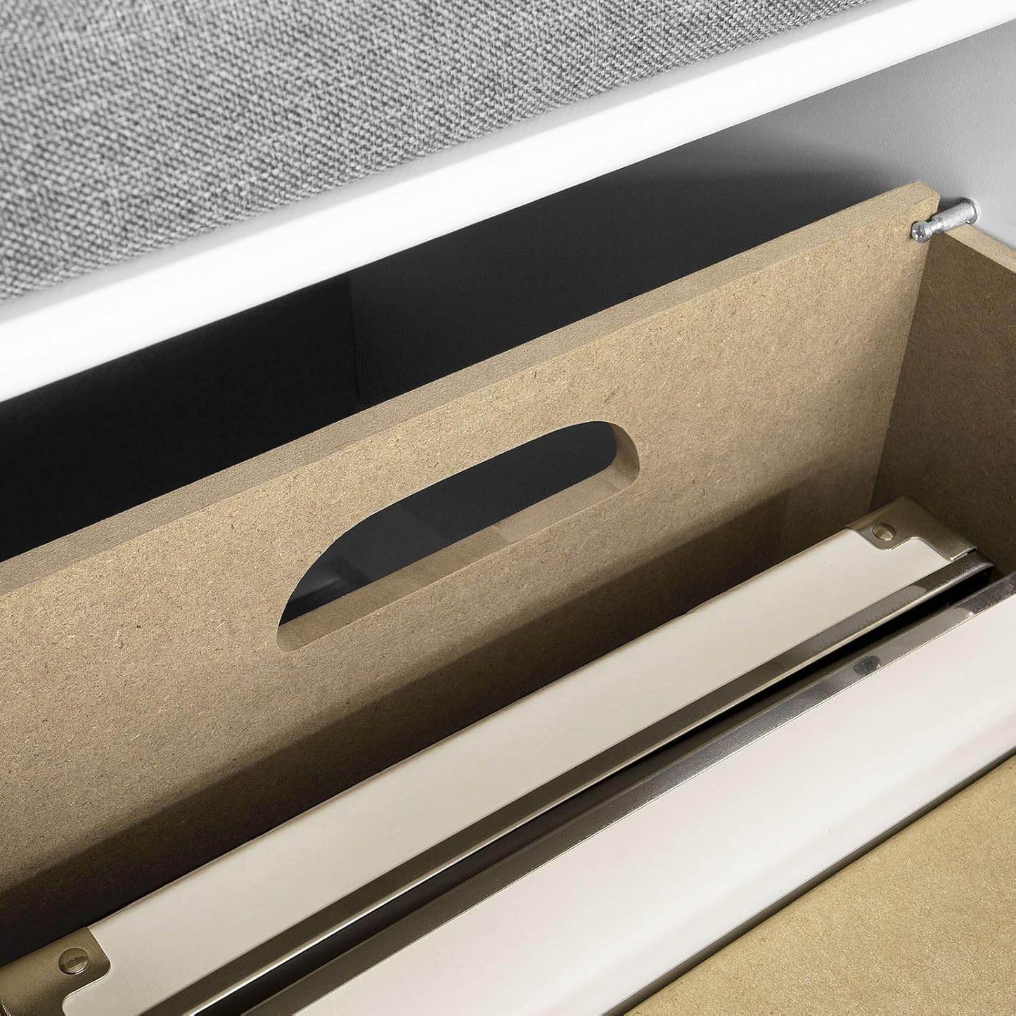 Sitzbank mit Sitzkissen | Schuhtruhe Bambus | Sitzkommode Weiss FSR23-K-WN - Palo24