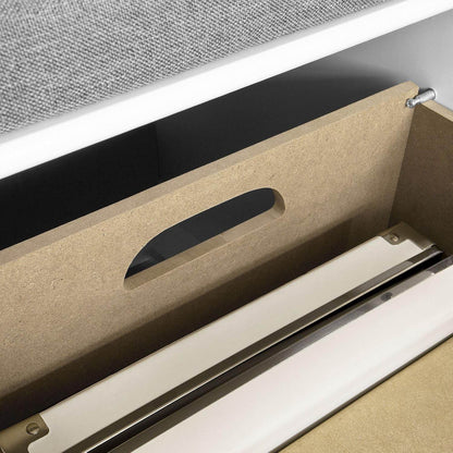 Sitzbank mit Sitzkissen | Schuhtruhe Bambus | Sitzkommode Weiss FSR23-K-WN - Palo24