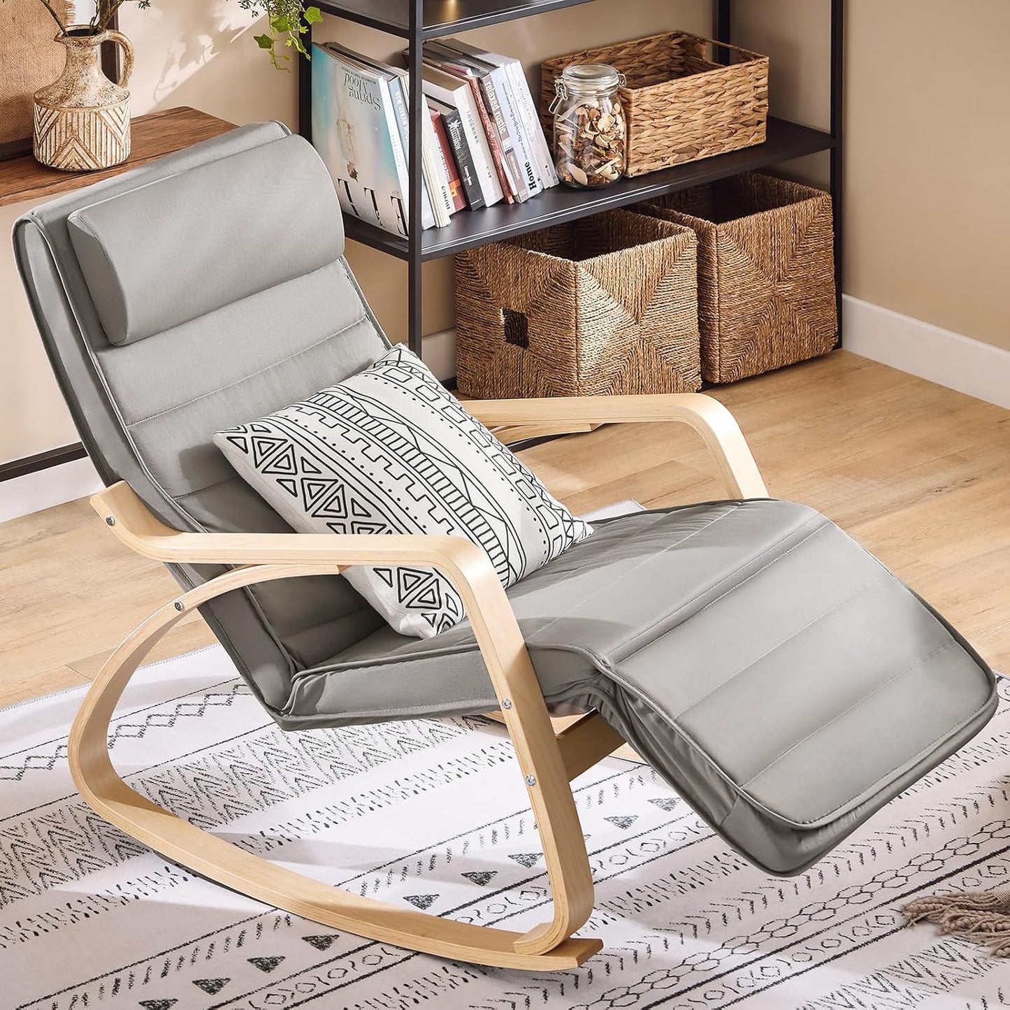 Schaukelstuhl | Stillstuhl | Schwingsessel grau | FST16-DG