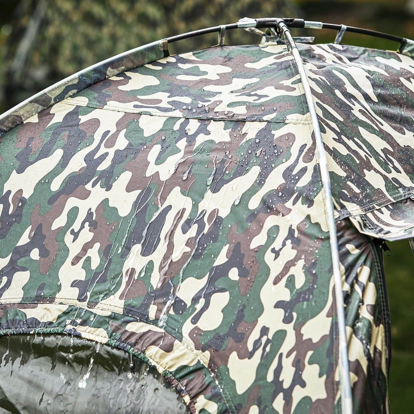 4in1-Zelt Mit Vorzelt Für 2 Personen Wurfzelt Feldbett Mit Campingliege Tarnfarbe - Palo24