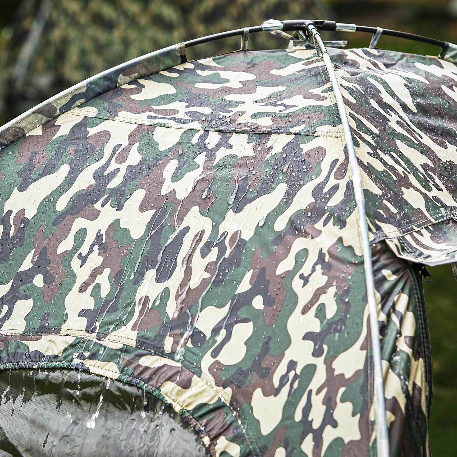 4in1-Zelt Mit Vorzelt Für 2 Personen Wurfzelt Feldbett Mit Campingliege Tarnfarbe - Palo24