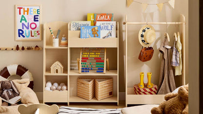 Kinderkleiderständer | Kleiderschrank Kinder | Kinderzimmer | Natur - Palo24