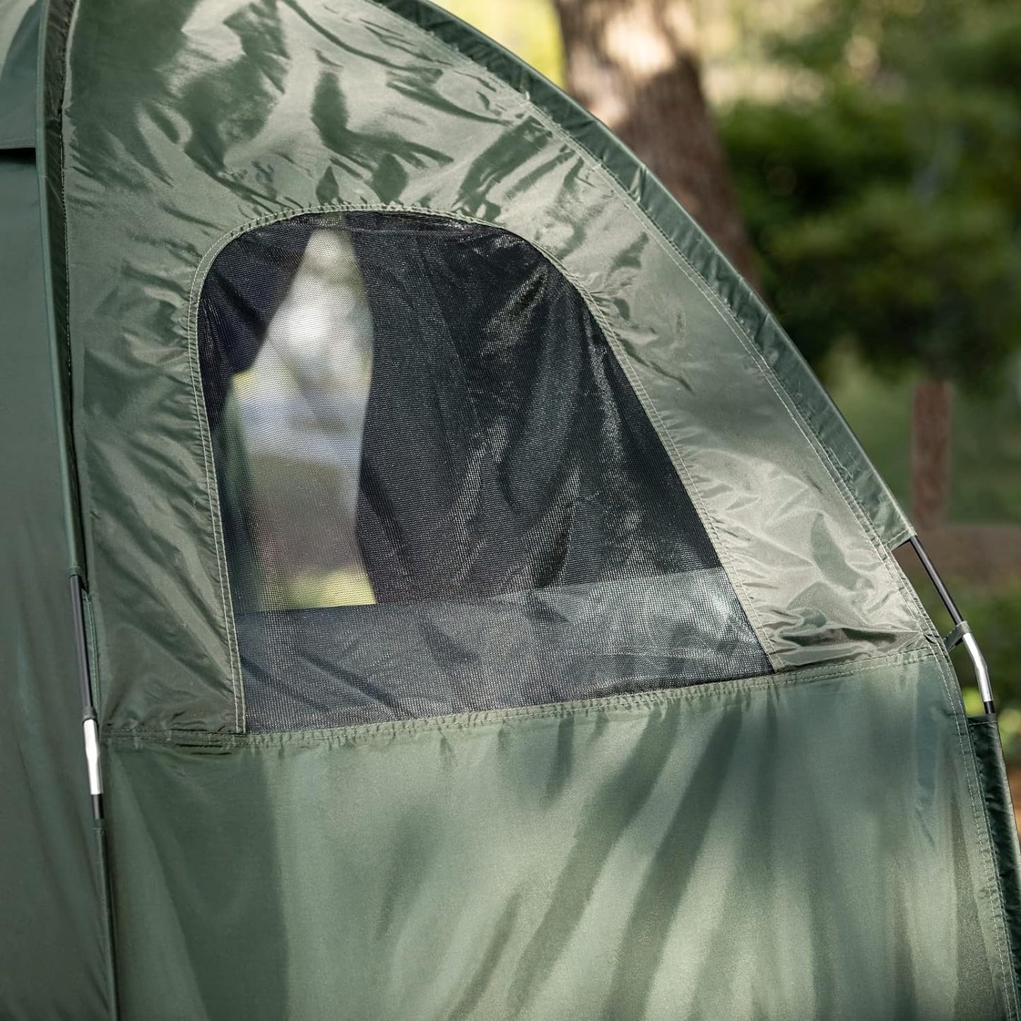 Tenda 4 in 1 per 1 persona, tenda pop-up, lettino da campeggio con sdraio da campeggio, verde