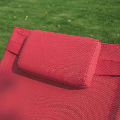 Gartenliege | Sonnenliege mit Tasche | Liegestuhl Rot | OGS28-R - Palo24