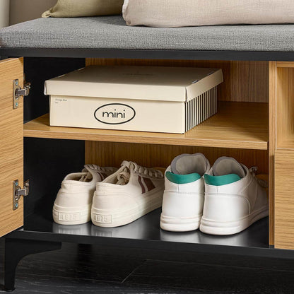 Schuhbank mit 1 Schubladen | Sitzbank | Schuhkommode | Dielenbank | Natur - Palo24