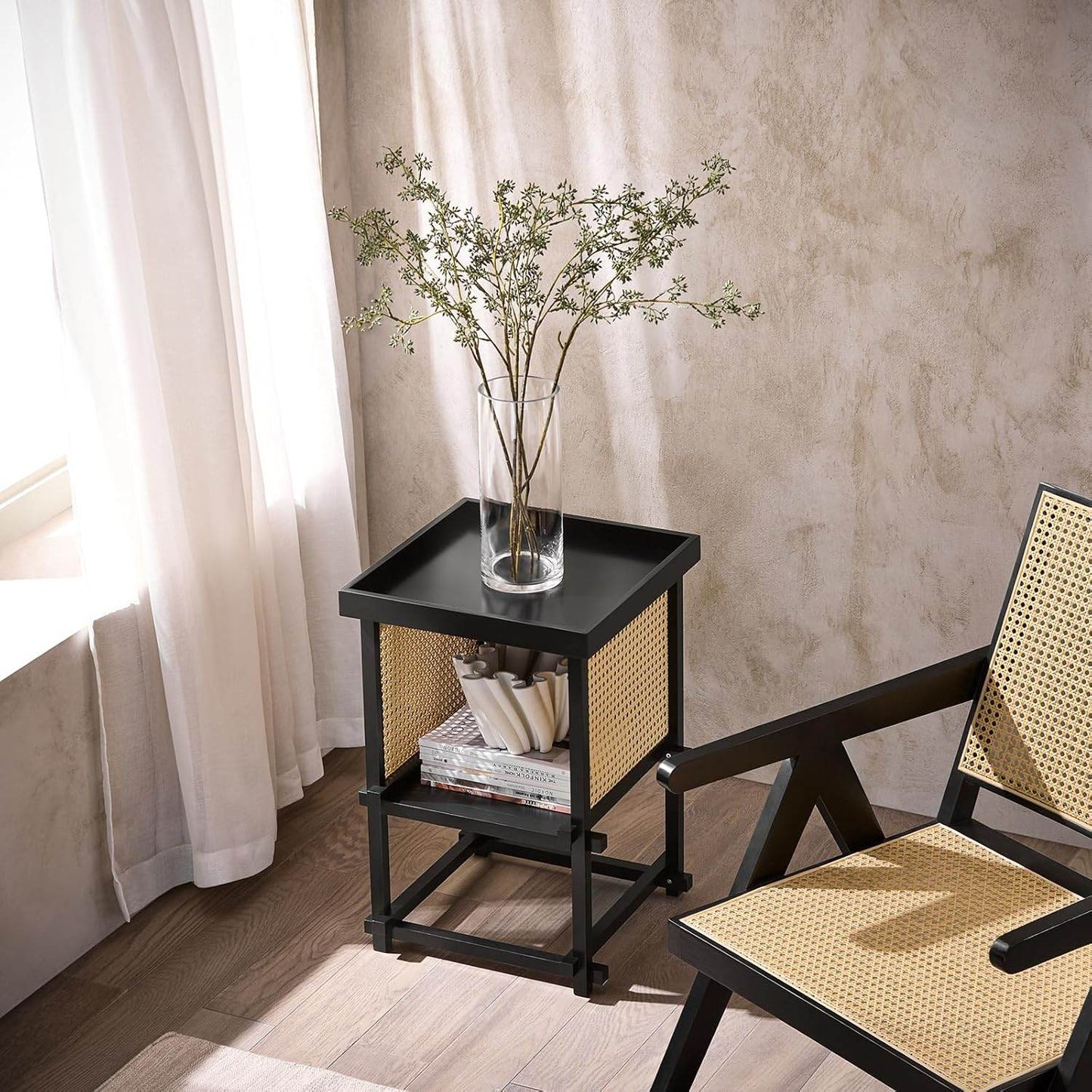 Beistelltisch mit Zapfenverbindungen | Couchtisch | Nachtschrank | Schwarz - Palo24