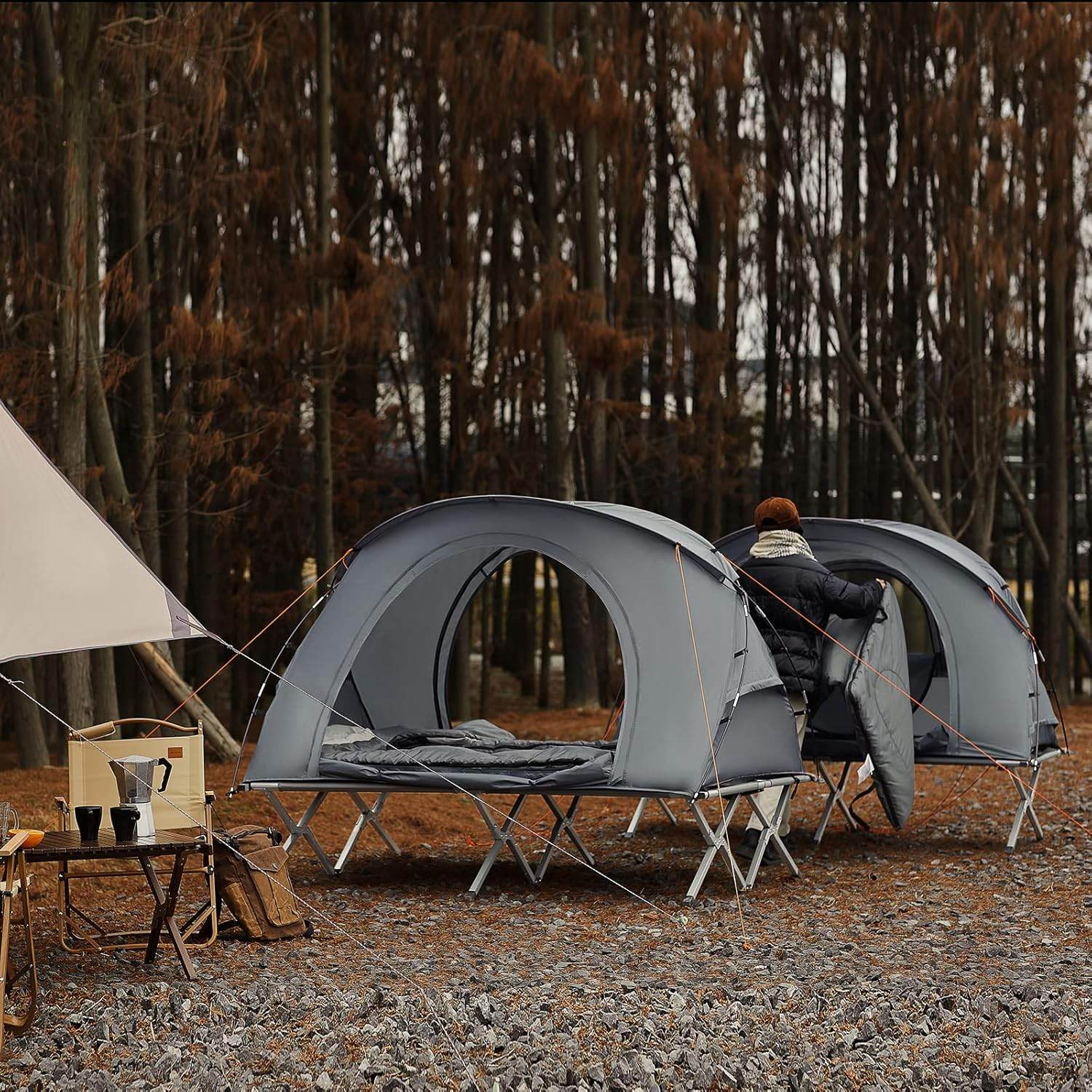 feldbett mit schlafsack 4in1-Zelt | Feldbett | Campingliege | Schlafsack