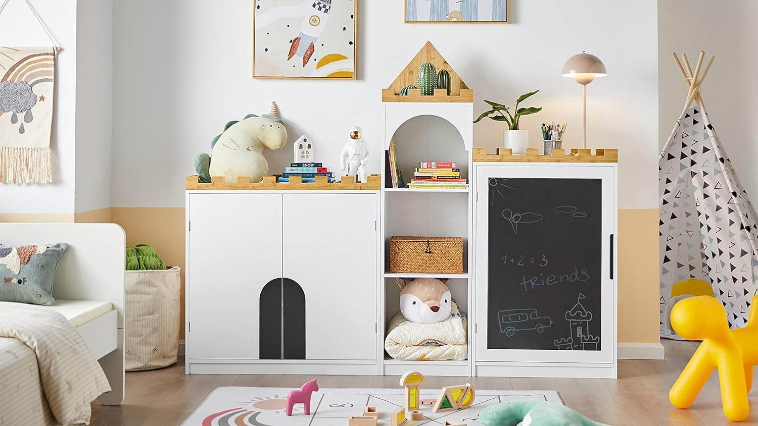 Kinderbücherregal | Aufbewahrungsregal Kinderzimmer | Weiss KMB42-W - Palo24