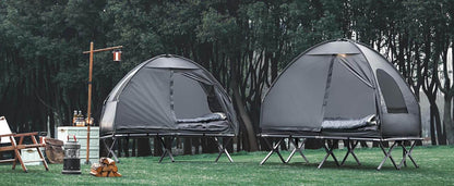 4in1-Zelt Für 1 Person Wurfzelt Feldbett Mit Campingliege Hellgrau - Palo24