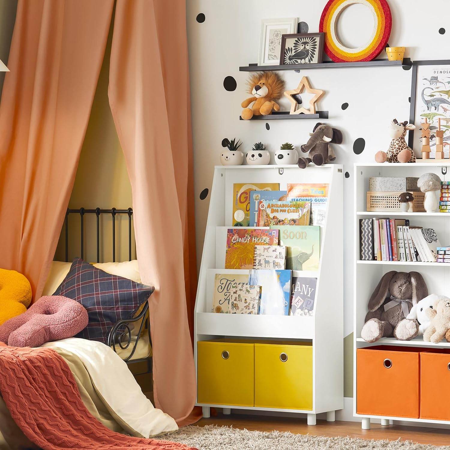 Kinderregal mit Boxen | Bücherregal | Spielzeugregal | Weiss KMB69-W - Palo24