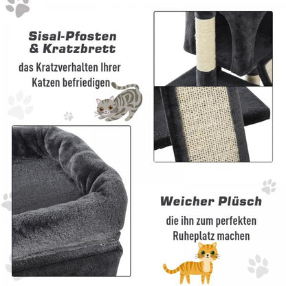 Kratzbaum Katzenkratzbaum mit Sisalsäulen Katzenbaum Dunkelgrau - Palo24