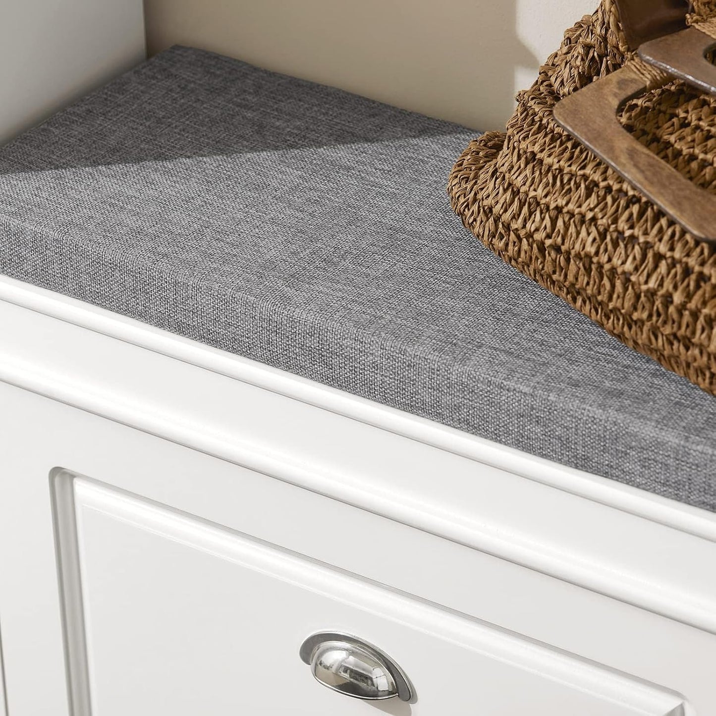 Schuhkipper | Schuhbank mit Klappe | Schuhschrank Weiss