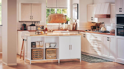 Kücheninsel | Sideboard | Küchenschrank | Kommode | Bartisch | Weiss-Natur - Palo24