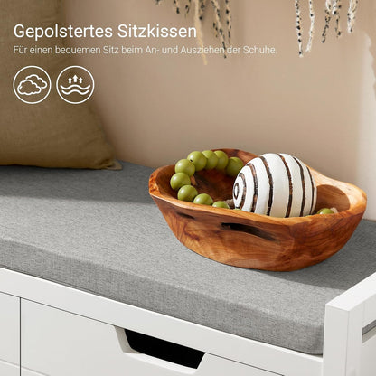 Sitzkommode | Sitzbank mit Sitzfläche | Schuhtruhe | Weiss FSR63-W