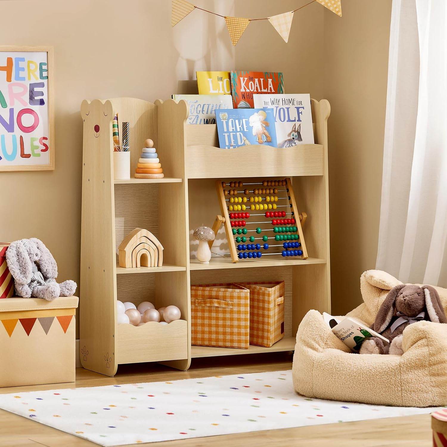 Aufbewahrungsregal | Bücherregal für Kinder | Natur - Palo24