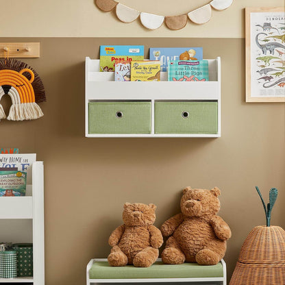 Kinderregal | Wandgarderobe | Bücherregal für Kinder | Grün Weiss KMB81-W - Palo24
