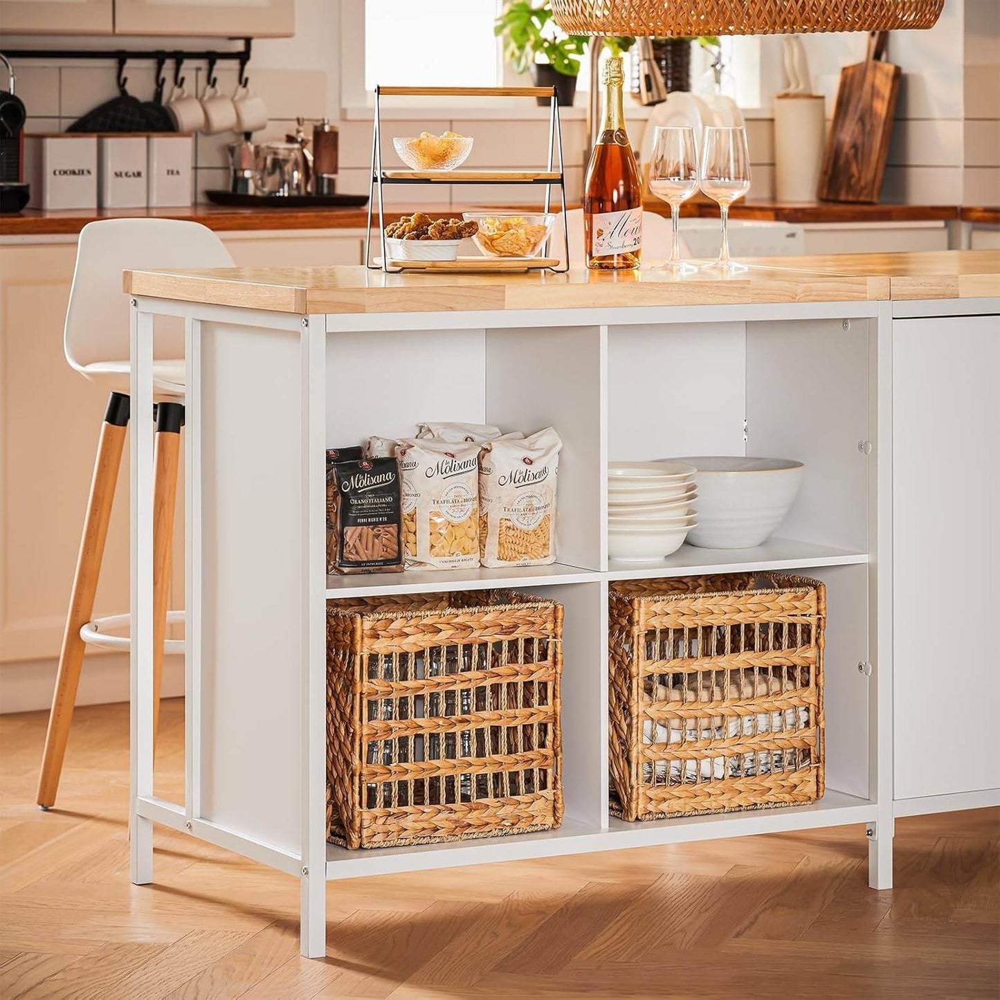 Kücheninsel | Sideboard | Küchenschrank | Kommode | Bartisch | Weiss-Natur - Palo24
