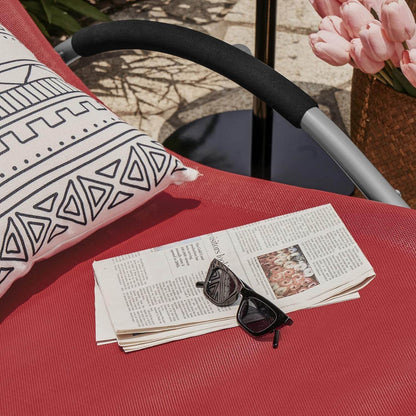 Gartenliege | Sonnenliege | Liegestuhl Rot | OGS38-R - Palo24