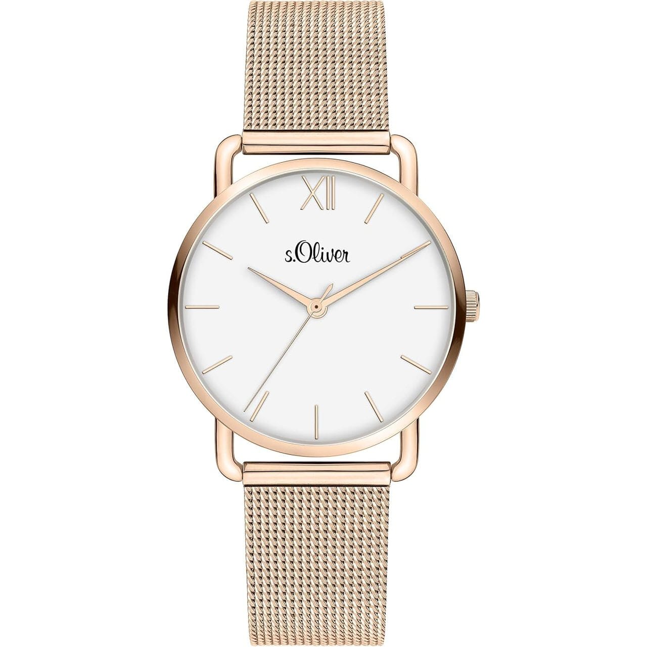 S.Oliver Damen Armbanduhr mit Edelstahl SO-4117-MQ Roségold