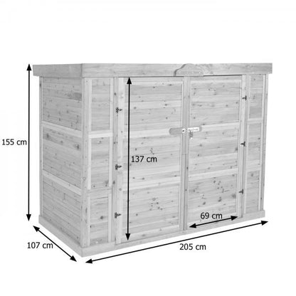 2er-Fahrradgarage Fahrradbox Gerätehaus, abschliessbar MVG-zertifiziert 155x205x107cm ~ braun