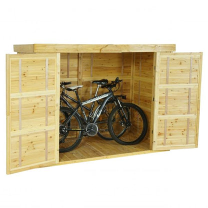 2er-Fahrradgarage Fahrradbox Gerätehaus, abschliessbar MVG-zertifiziert 155x205x107cm ~ braun