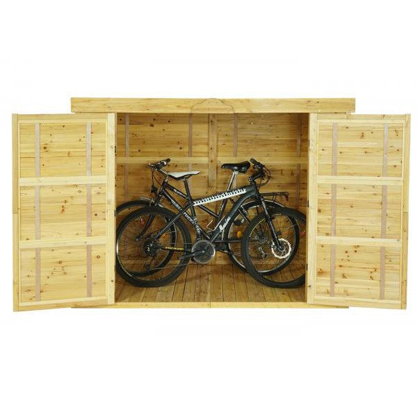 2er-Fahrradgarage Fahrradbox Gerätehaus, abschliessbar MVG-zertifiziert 155x205x107cm ~ braun