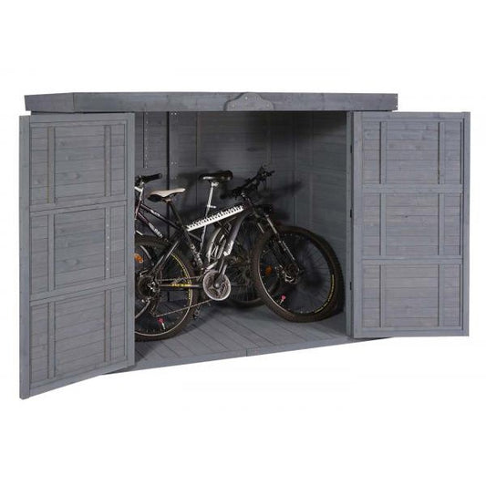 2er-Fahrradgarage HWC-H63b, Fahrradbox Geräteschuppen Gerätehaus, abschließbar MVG-zertifiziert 155x205x107cm ~ grau